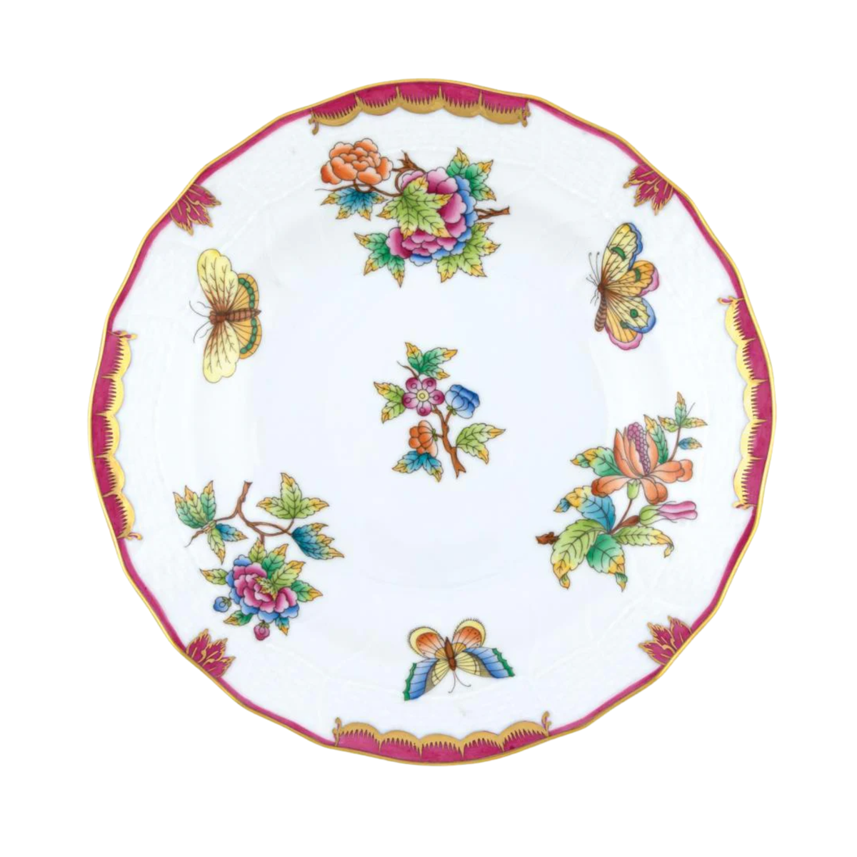 NATALIE DEAN - Herend Queen Victoria Pink Dessert Plate GCO