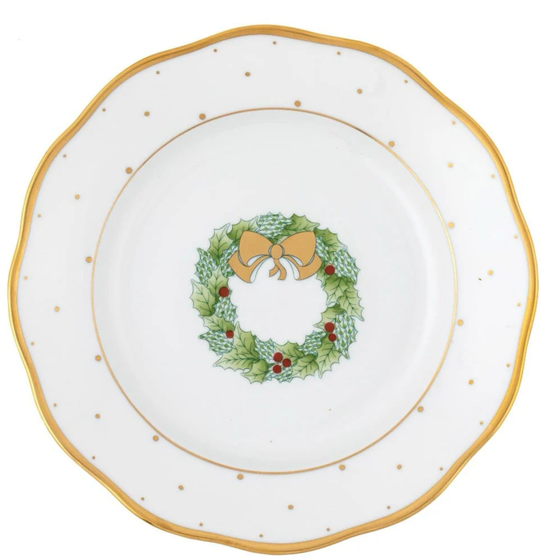 Christmas Dessert Plate Wreath Forest Green – Perfect Settings