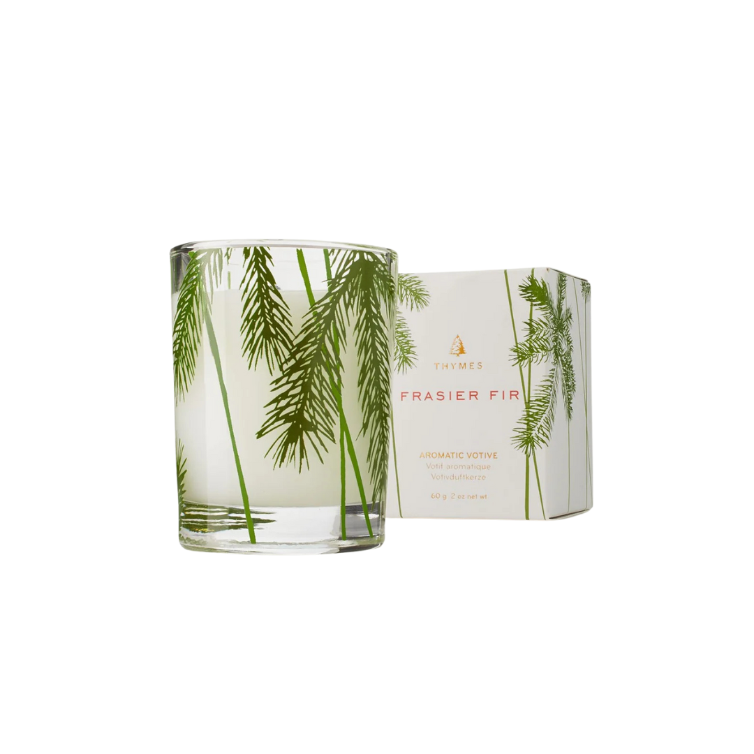 Frasier Fir Votive Candle Pine Needle Design – Perfect Settings