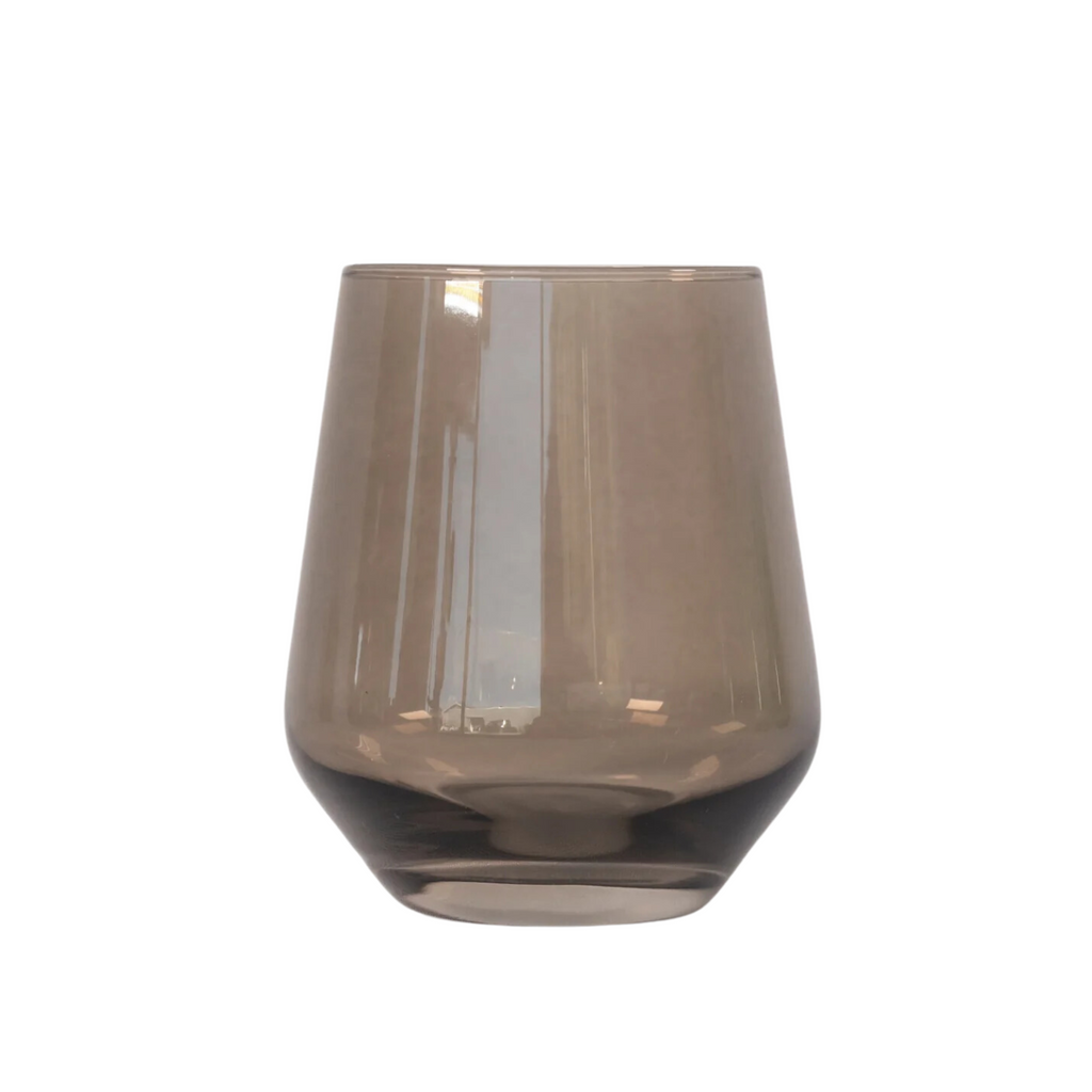 Stemless Gray Smoke Glass