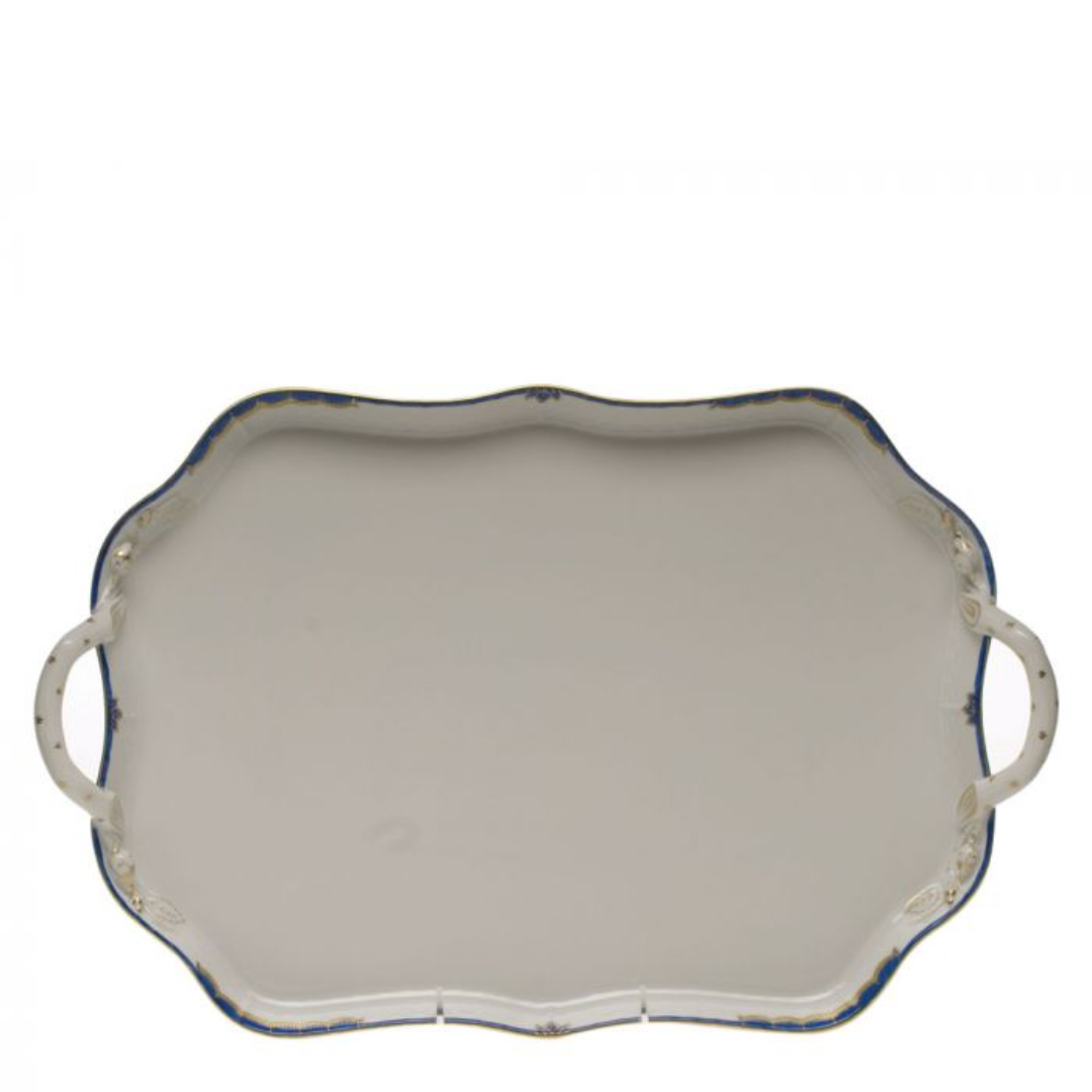 Princess Victoria Blue Rectangle Tray with Branch Handles – Perfect ...