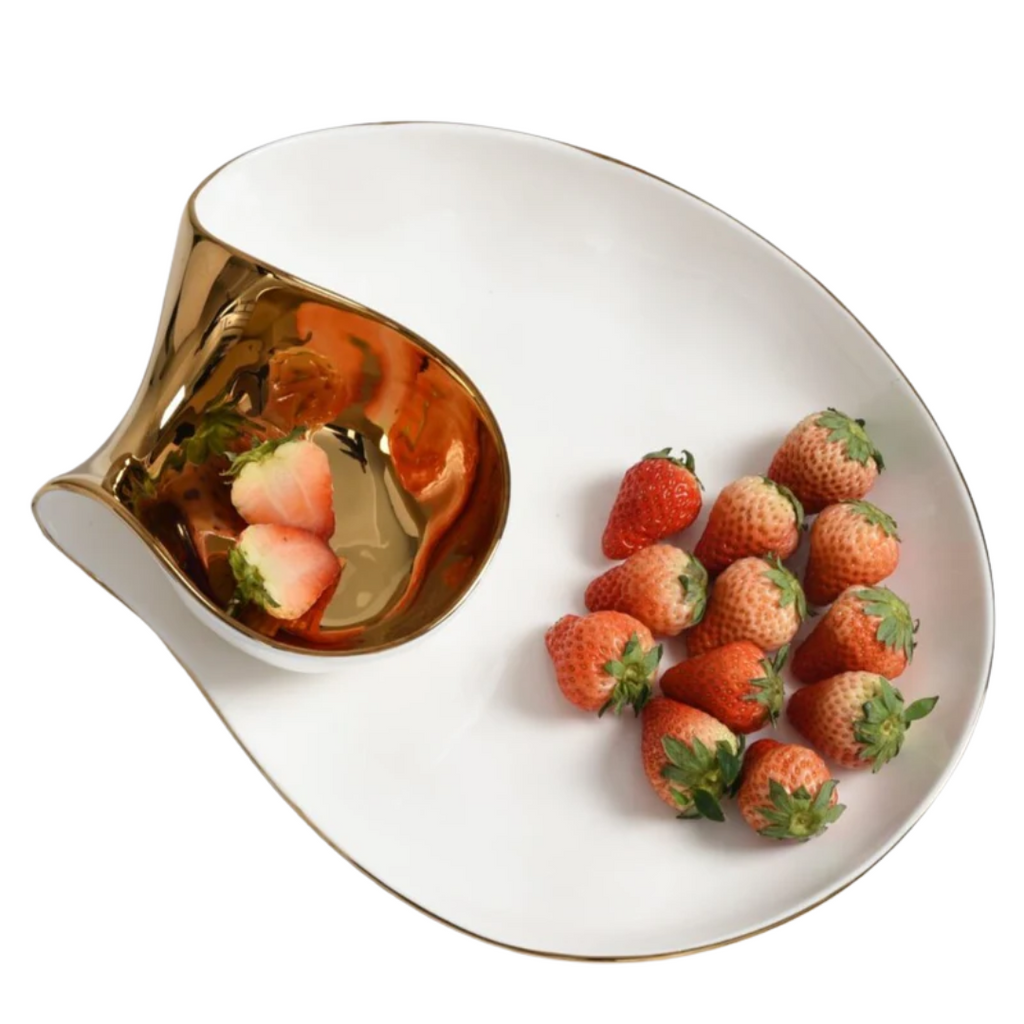 Moonlight White and Gold Chip and Dip