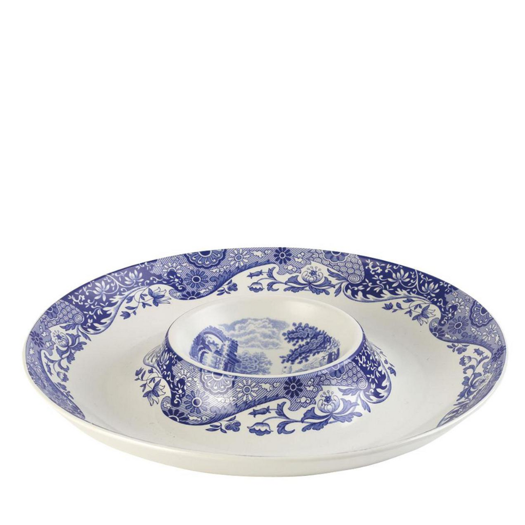 Spode Blue Italian Chip & Dip