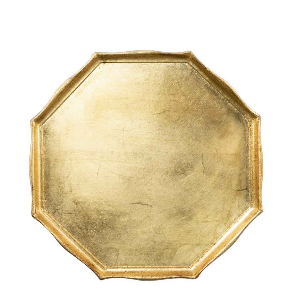 Vietri Gold Florentine Wooden Octagonal Tray - Thumbnail 3