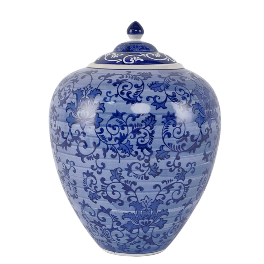 Blue Ceramic Temple Jar