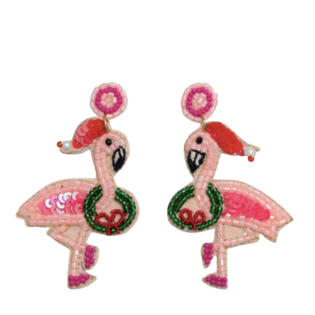Holiday Flamingo Earrings